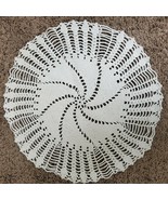 Vintage Estate Crochet White Doily Handmade 13 Inch Spiral Pattern - £8.92 GBP