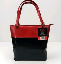 NWT ELIZABETH ARDEN Tote Bag Shoulder Purse Red Black Faux Leather Women&#39;s - $15.79