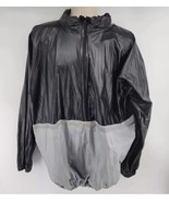 Gold&#39;s Gym Sauna Suit Jacket M/L Black Gray Reflective Fitness Wear - $485.14 MXN