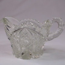 Vintage Imperial Glass Crystal Uncut Hobstar Button Clear Creamer Pitche... - $3.95