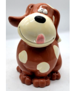 Ceramic Puppy Dog Coin Piggy Bank Brown w/Spots - $246.13 MXN