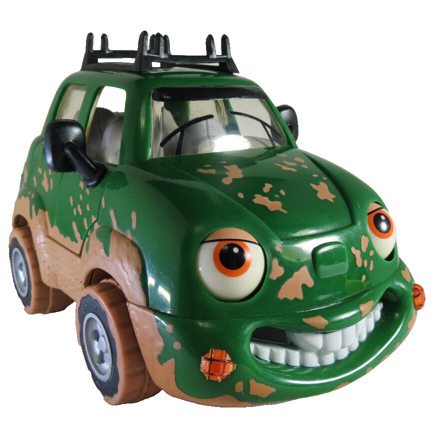 Freddy 4 Wheeler Chevron Mini Toy  Car with a  Face Green with Mud Designs - $12.19