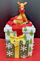 Lenox Rudolph The Red-Nosed Reindeer Cookie Jar 2002 Christmas Centerpiece - $39.59
