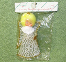 Vintage Christmas ANGEL DANSON Tree Topper Original Package NRFP Yellow ... - $11.34