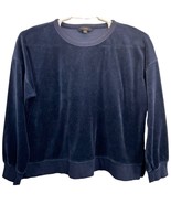 J.Crew Womens Velour Sweatshirt Blue Size M Long Sleeve Crew Neck Pullov... - £17.17 GBP