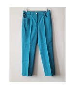 St John Sport By Marie Gray Green Sz 10 Pant Gold Logo Button - $110.33 CAD