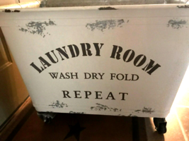 Large metal Laundry Cart on wheels -  26 inch image 2