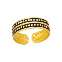 Gold Plated Oxidized Dots 925 Silver Toe Ring - $15.88