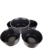 Stone &amp; Lain Lot of Five Stoneware Cereal Salad Matte Black Bowls - $47.52