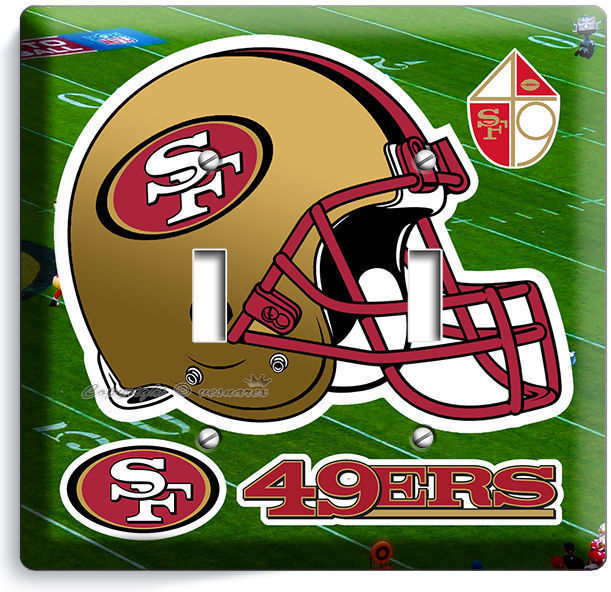 SAN FRANCISCO 49ERS NFL FOOTBALL TEAM LOGO DOUBLE LIGHT SWITCH WALL PLATE COVER