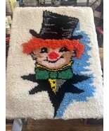 Vintage Handmade Latch Hook Rug Clown 32” x 24” Handmade Wall Hanging Or... - $1,693.00 MXN