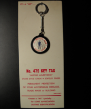 Hit Promotional Products Vintage Metal Key Chain Employers&#39; Group Jewelry Carded - £9.42 GBP