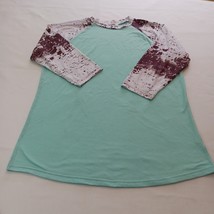 Prissy Jane Women&#39;s Green White &amp; Brown Raglan 3/4 Sleeve T-Shirt Size M... - $7.61