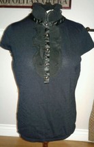 Adrienne Vittadini Studio Ladies Shirt Size Large  Black Designer K - $14.05
