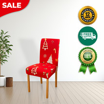 Anyhouz Chair Cover Red Christmas Tree Print Elastic Slipcover Dining Decor - $456.67 MXN