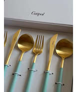 Goa Turquoise 6 pcs. Matte Brushed Gold Plated - $114.00