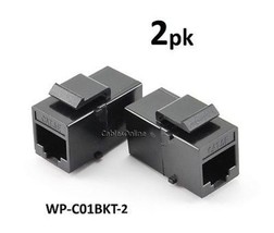 2-Pack Cat5E Female/Female Rj45 Ethernet Black Keystone Jack Coupler, Wp... - $12.99