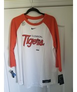 Nike Men&#39;s Clemson Tigers White Dri-Fit ¾ Sleeve Baseball T-Shirt Size L... - $64.12 CAD