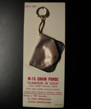 Hit Promotional Products Vintage Metal Key Chain Gold Purse Jewelry Carded - $11.99