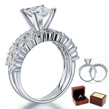 1.5 Ct Princess Cut Diamond Sterling 925 Silver 2-pc Bridal Engagement R... - $139.99