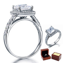 1.5 Ct Princess Cut Diamond Sterling 925 Silver Bridal Wedding Engagement Ring - £80.17 GBP