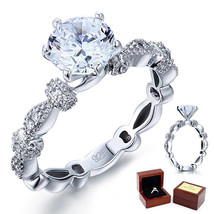 2 Carat Moissanite Diamond Vintage Sterling Engagement Ring Sterling Sil... - $299.99