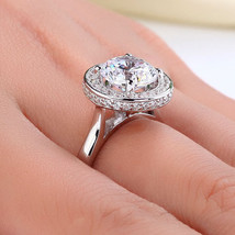 2 Ct Brilliant Round Cut Diamond Sterling 925 Silver Halo Bridal Engagement Ring - £80.17 GBP