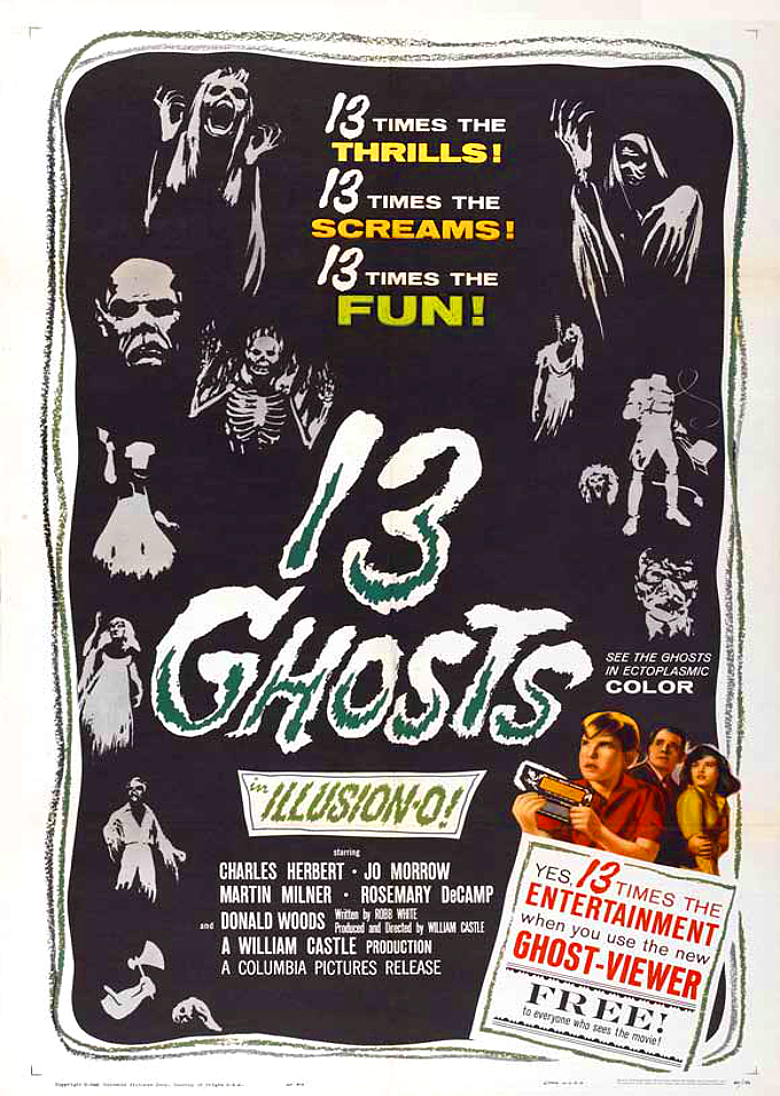 13 Ghosts Movie Poster 1960 27x40 inches William Castle Horror Illusion-O RARE  - £28.14 GBP