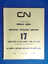 1969 Canadian National Railway Rideau Area Employees Operating Timetable 17 - $18.40