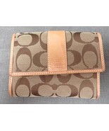 Vintage COACH BIFOLD ORGANIZER Wallet BRITISH TAN Sig C ,Leather LARGE W... - $44.99