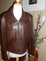 New Gap Brown Genuine Leather Jacket Size XL completely Lined Beautifully  - £55.15 GBP