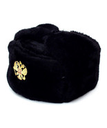 Authentic Russian Military Black Ushanka Hat Soviet Imperial Eagle Badge - £28.74 GBP+