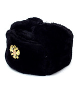 Authentic Russian Military Black Ushanka Hat Soviet Imperial Eagle Badge - $43.72 CAD+