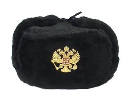 Authentic Russian Military KGB Ushanka Hat W/ Imperial Eagle Badge Included - £24.74 GBP+