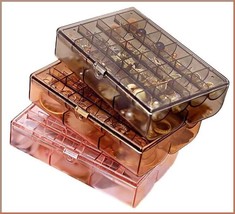Portable 2 Layer Acrylic Jewelry Storage Box Organizer Holder case with Lid for - £29.06 GBP
