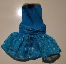 VTG Mattel Barbie Purple Label Dress Short Turquoise Strapless Gold Accents - £6.91 GBP