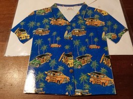 Island Heritage 1999 Hawaiian Shirt T Shirt Card w Envelope Woody Car Palm Tree - £11.07 GBP