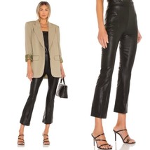 AMANDA UPRICHARD Faux Leather High Rise Flare Lorna Pants Pull On Size S... - $62.89