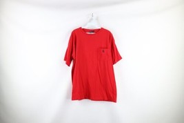 Vintage 90s Nautica Mens Large Faded Short Sleeve Pocket T-Shirt Red Cotton USA - £30.52 GBP