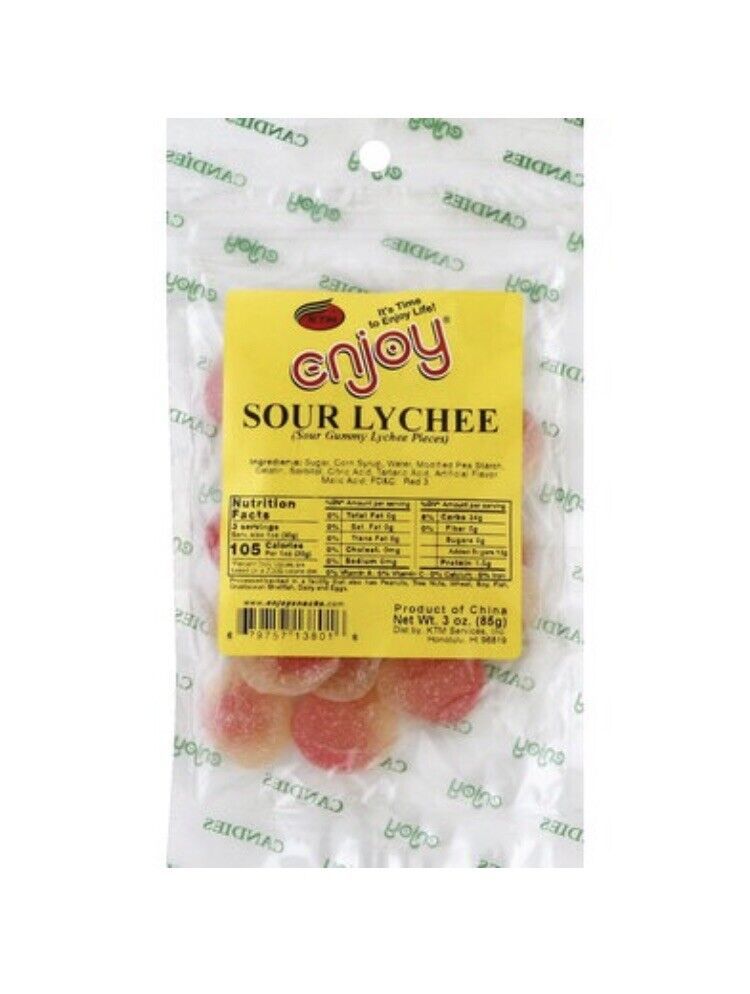 Primary image for Enjoy Sour Lychee 3 Ounce Bag (pack of 2)