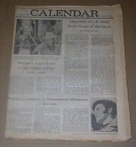 Elvis Presley Dennis Hopper Calendar Newspaper Supplement Vintage 1970 - £58.62 GBP