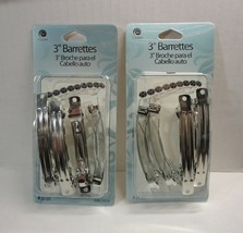 8 x Pack 3&#39;&#39; Hair Clip Barrettes Silver Metal Clamp Women Girl Craft Fashion 2x4 - £7.68 GBP