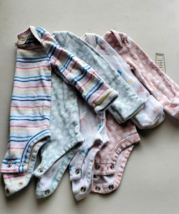 Lot 4 Carter&#39;s Baby Girls Long Sleeve Original Multi Hearts Bodysuits Newborn - £4.02 GBP