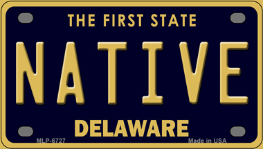 Native Delaware Novelty Mini Metal License Plate Tag - $14.95