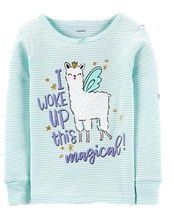 allbrand365 designer Infant Girls Cotton Llama Fairies Top,Green Stripe,6M - £19.62 GBP