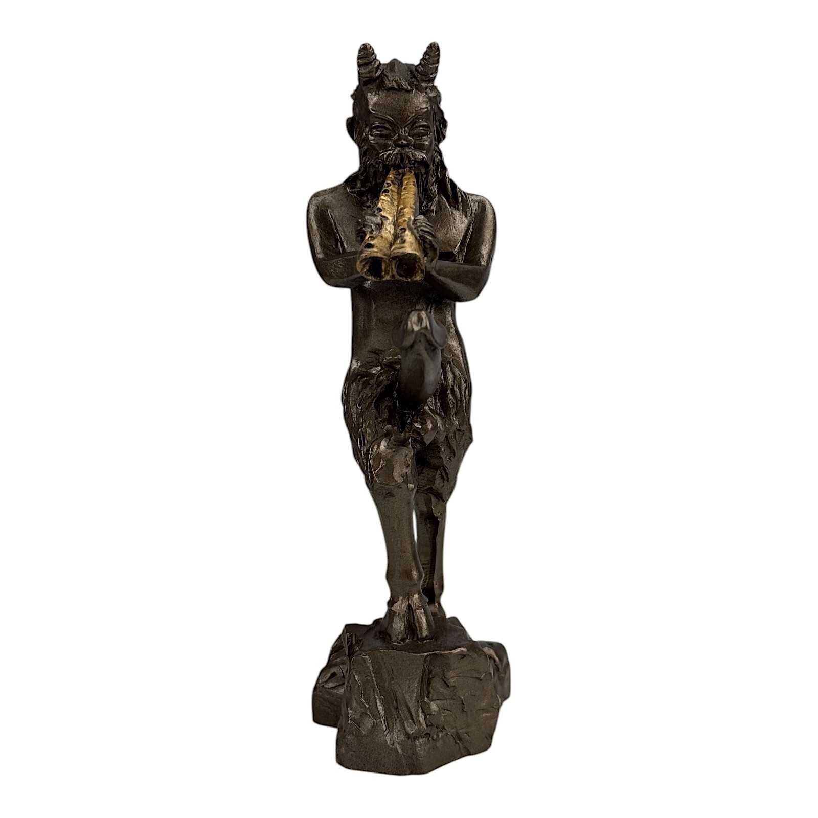 Pan Greek Nude God of Nature Faunus Phallus Statue Sculpture Bronze Color 7in Item image 8