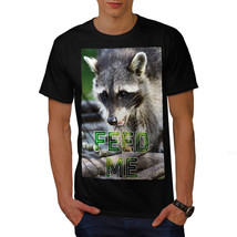 Wellcoda Feed Me Racoon Animal Mens T-shirt, Cute Graphic Design Printed Tee - £17.20 GBP+