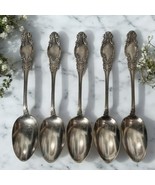 Antique Victorian Wm Rogers MELROSE 1898 Silverplate Teaspoons Set 5 Mono H - $33.34 CAD