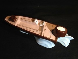 Mid-Century MCM Speedboat AshTray Cigar Boat Racing Ceramic Pottery Tobaccoania - £14.20 GBP