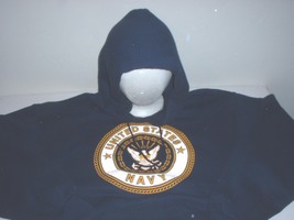 USN US Navy logo hooded polyester sweatshirt size medium; pullover; no zipper - £19.87 GBP